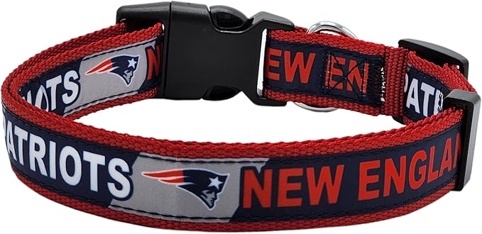 NFL PET Collar New England Patriots Dog Collar, Small Football Team Collar for Dogs & Cats. A Shiny & Colorful Cat Collar & Dog Collar Licensed by The NFL