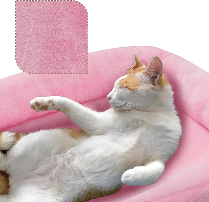 Athena Collection Cat Tree, 36 Inch Tall Cat Tree Tower for Indoor Cats, Multi-Level Cat Tower House Activity Center Climbing Tower with Cat Condo & Hammock & Scratching Post & Dangling Ball, Pink