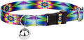Country Brook Petz - Tie Dye Flowers Cat Collar - Groovy Collection Featuring Far Out Designs