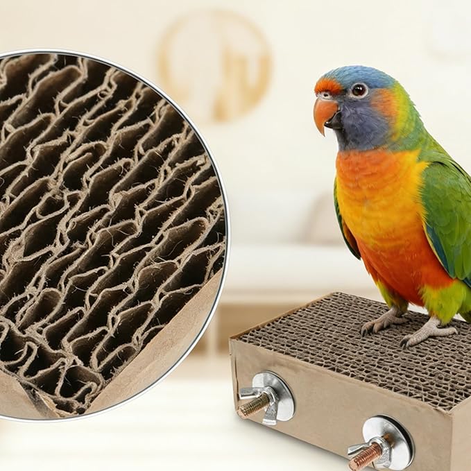 Paper Bird Perches Stand Platform Bird Chew Toy Parrot Cage Perch Cardboard Platform Birds Paw Grinding Stand Parrot Playground Exercise Toys Resting Platforms Stands for Small to Medium Sized Birds