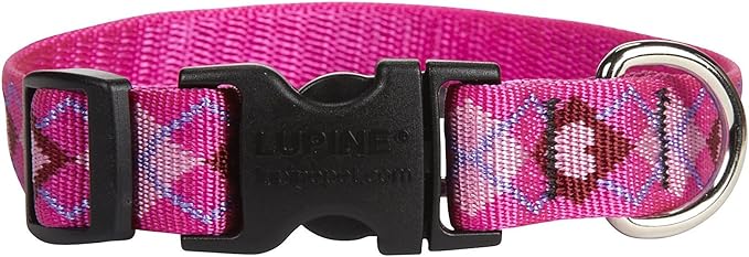 LupinePet Originals 3/4" Puppy Love 9-14" Adjustable Collar for Small Dogs