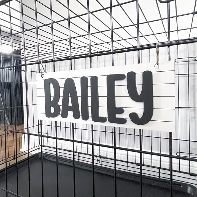 Personalized Crate Sign, Custom Dog Decor, Hanging Crate Sign,Personalized Pet Gift,Dog Name Plate,Gift for Dog Lover, (23.5x8.26cm/9.25x3.25in)