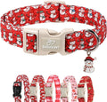 Christmas Dog Collar - Cute Red Snowman Christmas Puppy Collar with Safety Buckle, Soft Adjustable Holiday Dog Collars for Small Medium Large Dogs L