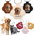 Custom Leather Pet Fur Keychain – Personalized Memorial Keepsake Keyring for Friend, Dog Cat Hair Sympathy Gifts﻿