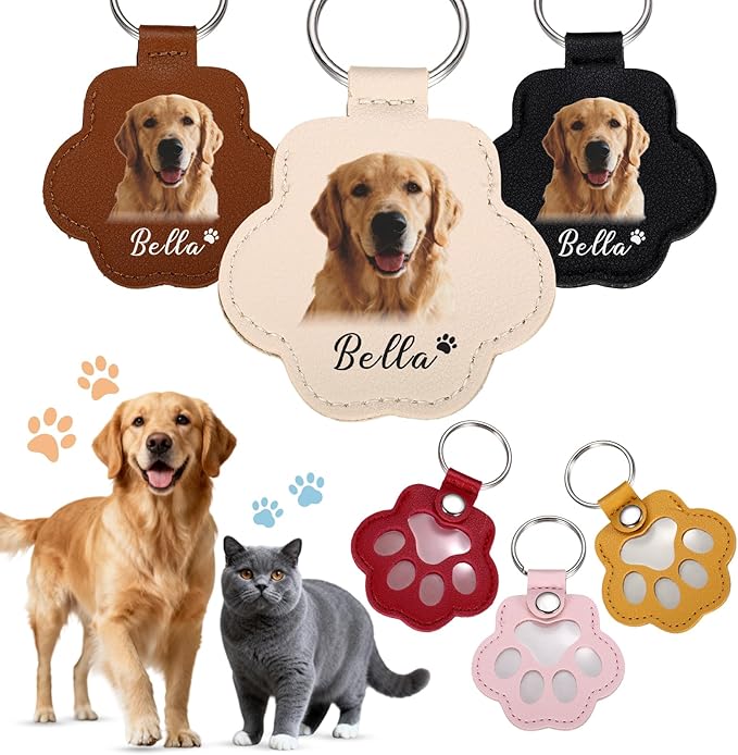 Custom Leather Pet Fur Keychain – Personalized Memorial Keepsake Keyring for Friend, Dog Cat Hair Sympathy Gifts﻿