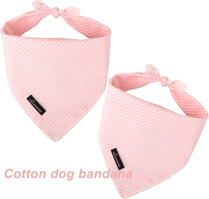 ARING PET Summer Dog Bandana-Cute Pink Dog Bandanas, Comfortable Pet Scarf Dogs Triangle Bibs for Small to Large Girl Dogs and Cats