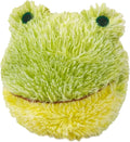 Pet Lou DOG'Z 4 Inch EZ Squeaky Frog Dog Plush Toy, Stuffing-Free Soft Plush Toy with Bouncy Squeaker Ball, Floats in Water, Ideal for Small and Medium Dogs