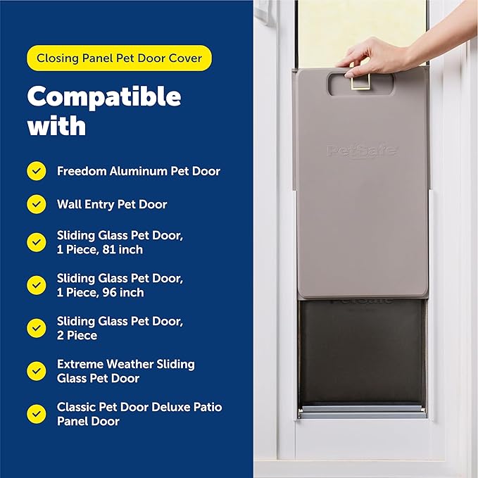 PetSafe Closing Panel Pet Door Cover - Restrict Pet Access - Durable Plastic Cover - Rust-Proof - Easy to Use - Small