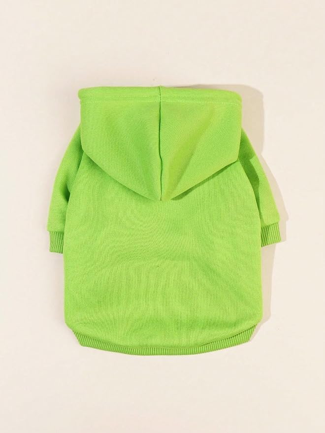 QWINEE Basic Dog Hoodie Sweatshirt Puppy Sweater Warm Cat Costumes Pet Clothes for Chihuahua Puppy Kitten Small Medium Dogs Green Large