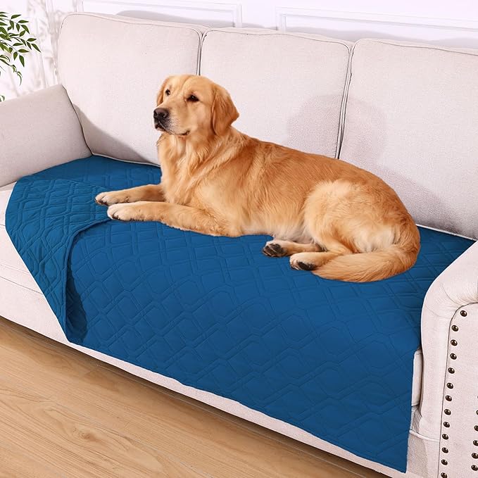 hyha Waterproof Dog Bed Blanket, Soft Pet Blankets, Waterproof Couch Cover for Dogs, Reversible Sofa Covers Washable for Furniture (40x70 Inch, Navy Blue/Navy Blue)