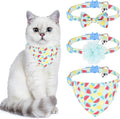 Breakaway Cat Collars with Bell & Cute Pendants - 3 Pack Adjustable Safety Kitten Collars - Decoration for Girl Boy Cats Puppy and Small Pets (Style C - Watermelon)