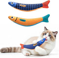 PetBusy Cat Toys with[5000mg A+Natural Catnip &Silvervine] [Baby Grade] Interactive Soft Chew Kicker Cat Toys for Indoor Cats & Kittens, [Crinkle &Bell] Fish Sound Toy, Drives Bored Cat Crazy with Fun