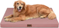 Outdoor Orthopedic Dog Bed for Extra Large Dogs, XL Waterproof Flat Pet Bed 44x32 Inch, Egg Crate Foam with Removable Washable Oxford Cooling Cover, Pink