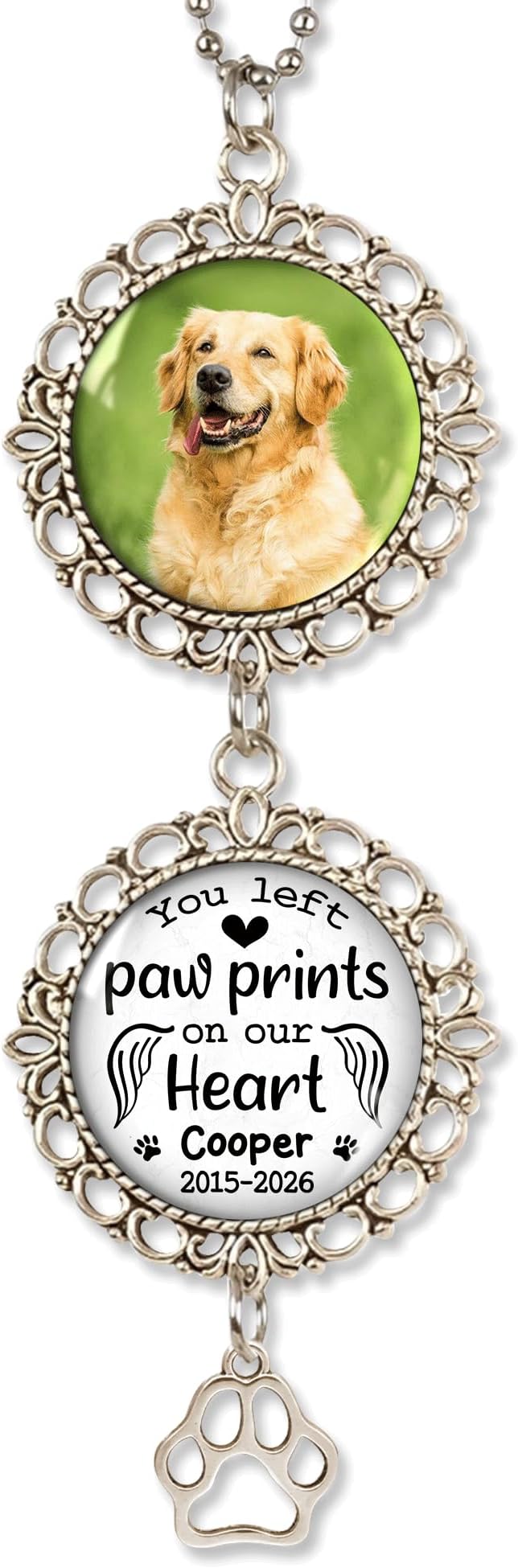 Hyturtle Personalized Pet Memorial Car Hanging Ornament - Custom Photo Pet Memorial Gift Rearview Mirror Hanging Accessories -Dog Remembrance Gifts - Loss of Dog Sympathy Gift - Car Memorial Gifts