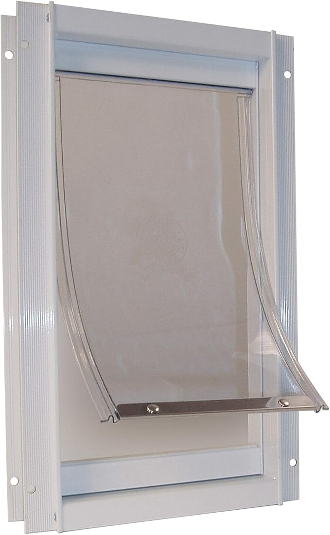 IDEAL PET PRODUCTS SINCE 1979 Ideal Pet Products Deluxe Aluminium Pet Door with Telescoping Frame, Medium, 7" x 11.25",White