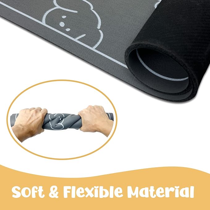 Dog Food Mat, Diatom Ooze Cat Water Mats Non Slip for Floors Waterproof and Water Absorption, Easy to Clean-Dog (15.5" H*23.5" L)