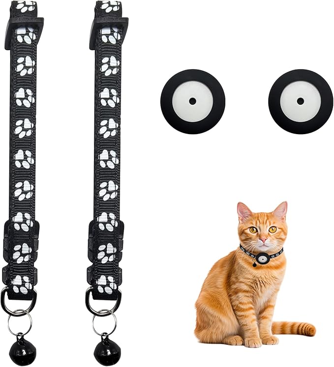 Smart Cat Door for Interior & Exterior, RFID Cat Pet Door with 3 Collar Sensor Keys & 1 Remote Control & 4 Way Locking Cat Flap with Collar Sensors Activated Opening CatDoor (Black) (White Key 2 Pack)