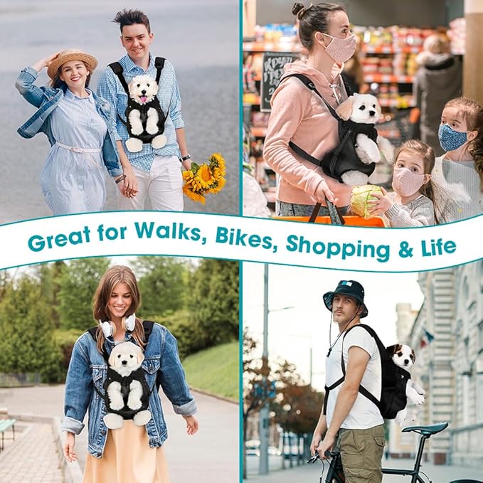 Mosago Dog Backpack Carrier, Adjustable Pet Front Carriers, Legs Out Carrying Sling Travel Bag for Small Medium Dogs 2.5-4 Lbs, Soft Wearable Puppy Chest Carry Backpacks for Walking/Hiking/Camping