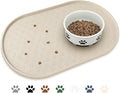KPWACD Pet Feeding Mat for Dogs and Cats, Silicone Dog Placemat Non-Slip Waterproof Bowl Mats Prevent Food and Water Overflow, High-Lips Puppy Dish Tray Mat Suitable for Large Medium Small Pets, Beige