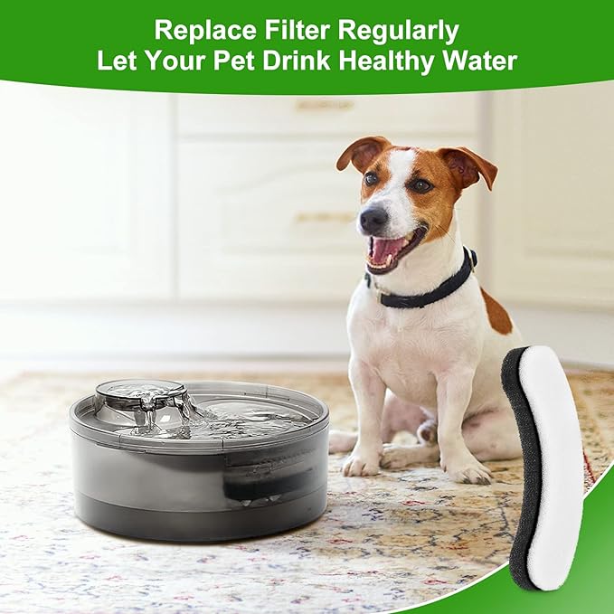 4 Pack Replacement Filters for DF10 & DF30 Automatic Pet Water Dispenser, Triple Filtration Dog Water Filter Replacement, Carbon Cat Water Fountain Filters