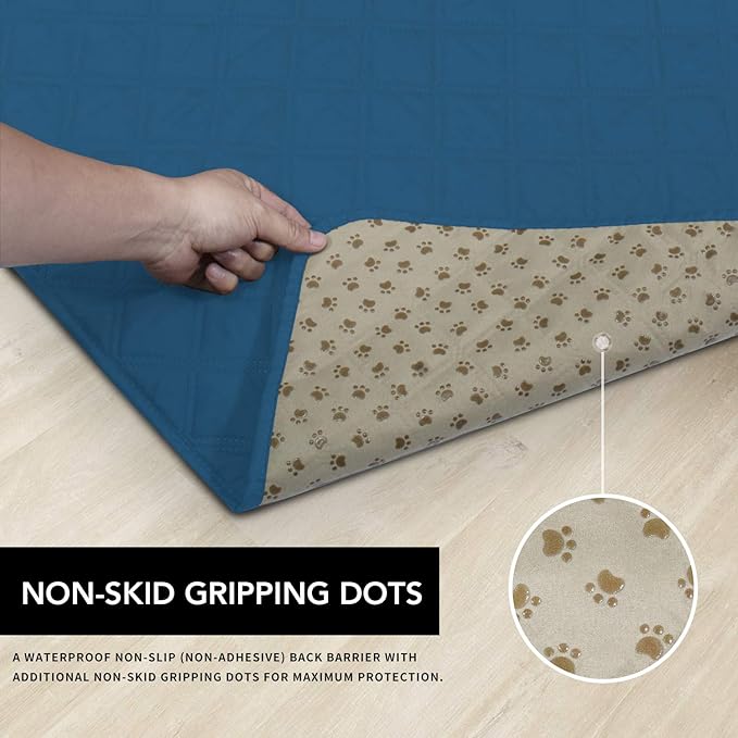 Easy-Going 100% Waterproof Dog Bed Cover, Non-Slip Pet Blanket for Furniture, Washable Couch Cover, Repleasement Sofa Cover (120X82 in,Peacock Blue)