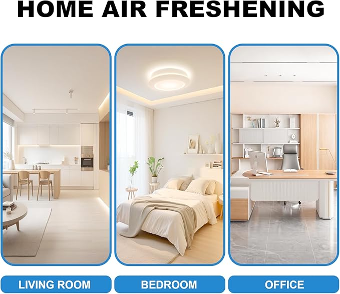 Air freshener (White) - for Home, Bedroom and Office - Essential Oil Aroma Diffuser with LED Coloured Night Light with Soothing Water Flow Sound - Water Filtered air Purifier for Pets and Smokers.