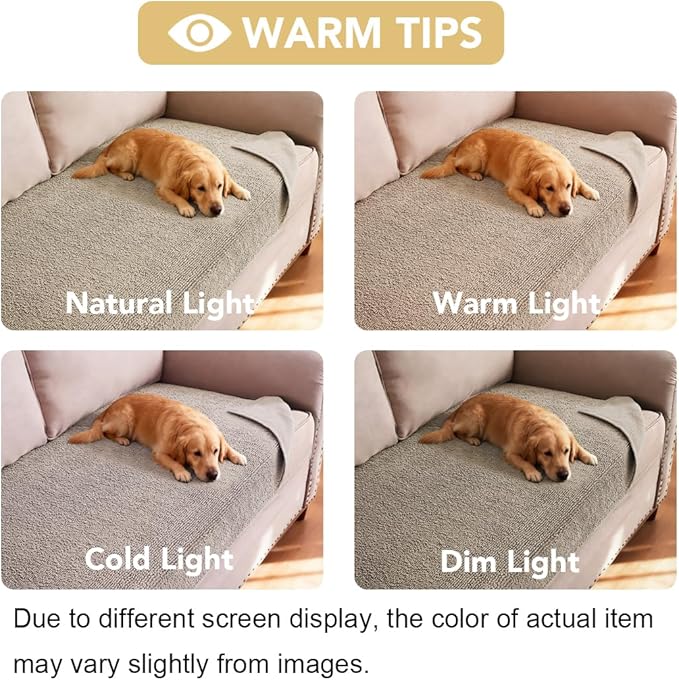H.VERSAILTEX Non Slip Pet Couch Cover Chenille Dog Bed Protector Thick Soft Sofa Slipcover Pet Friendly Washable Couch Cushion Covers for Pets (30" x 53", Island Fossi)