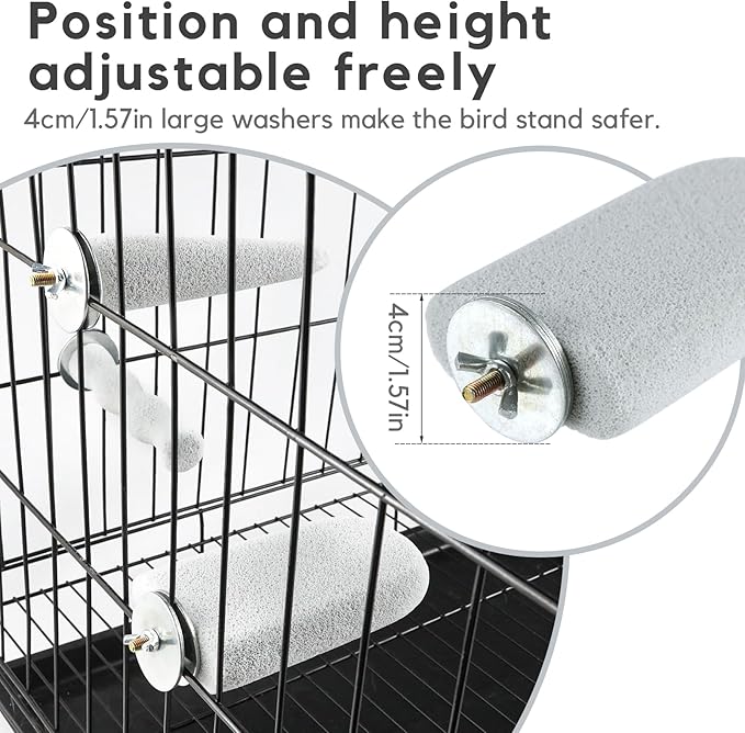 3PCS Bird Beak Grinding Stone, Natural Pumice Bird Parrot Cage Perch Stand Platform Foot Claws Trimmer Toys for Budgies, Parakeets, Cockatiels, Conures