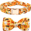 Halloween Dog Collar, Pet Collar Bow Fall Puppy Collar Girl Boy Holiday Pet Collars Gift Bow Cute Soft Puppy Collar for Medium Dogs