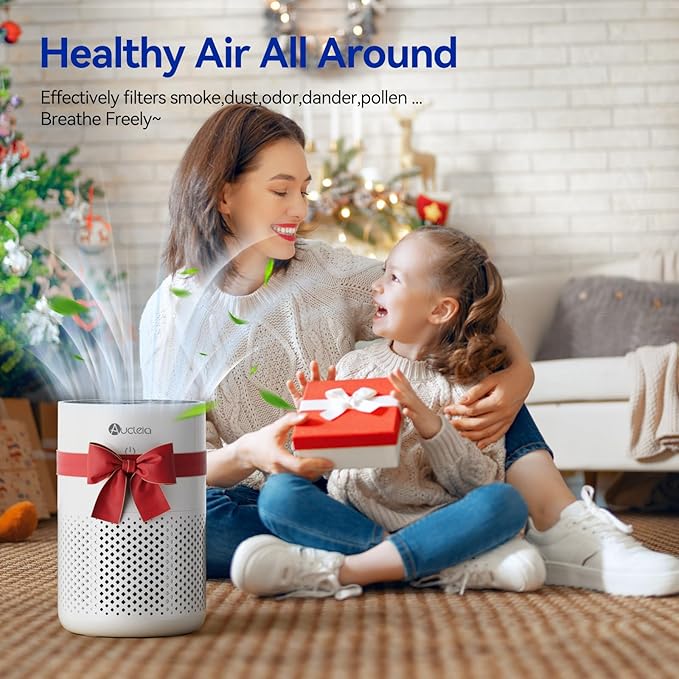 Air Purifiers for Bedroom Home with H13 True HEPA Filter, 20dB Quiet Air Cleaner for Pets Hair Dander Odor, Smoke Dust Pollen, Aromatherapy Function, White (Pack of 2)