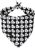 ARING PET Valentine's Day Dog Bandana, Cute Black White Pet Bandanas Scarf Triangle Bibs Handkerchief for Puppy Small Medium Large Boy Girl Dogs-L