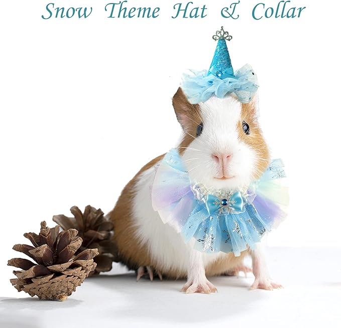 Small Animal Birthday Princess Costume for Rabbit Guinea Pig Crown Hat Tutu Skirt Rabbit Princess Hat Bunny Bandana Halloween Small Pet Outfit for Guinea Pig Bunny Hedgehog S