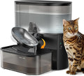 Wireless Cat Water Fountain No Filters, Wastewater Separation, FEELNEEDY Stainless Steel Bowl, 3.5L Pet Water Fountain for Cats & Dogs Dispenser, Black