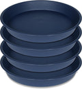 4 Pack of 16 inch Plant Saucer, Heavy Duty Round Plant Trays for Pots, Bird Bath Bowls, Plastic Plant Water Tray, Flower Plant Saucers for Indoors (16", Blue)