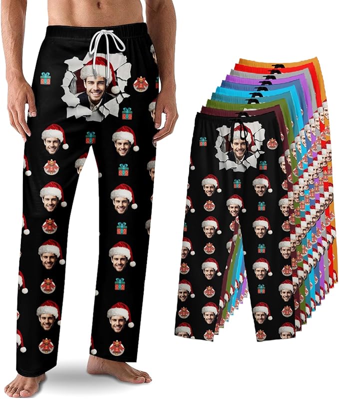 Custom Pajama Pants with Face customized PJ Pants Christmas Valentine gifts for Men Women