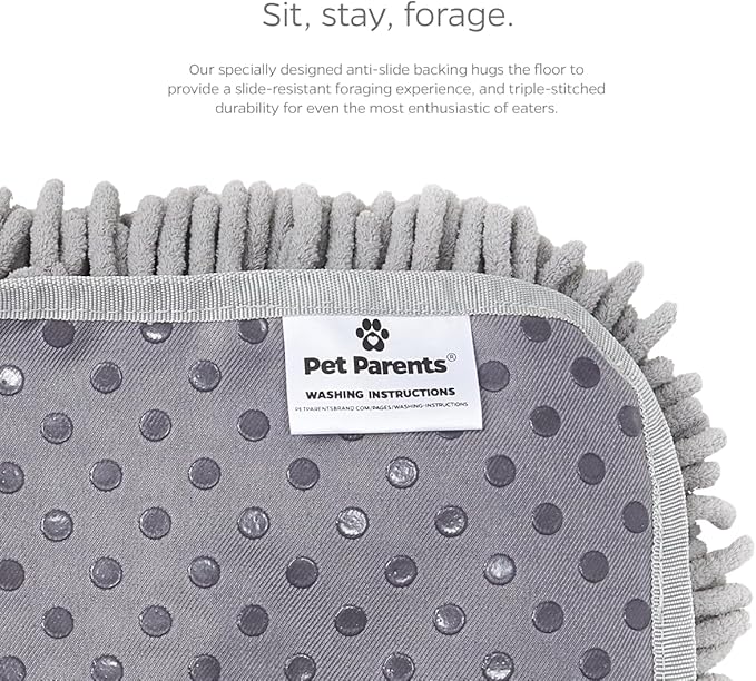 Pet Parents Forager Snuffle Mat with SoftSnout & Non-Slip Backing, Slow Feeder for Large & Small Dogs (Meadow 12")