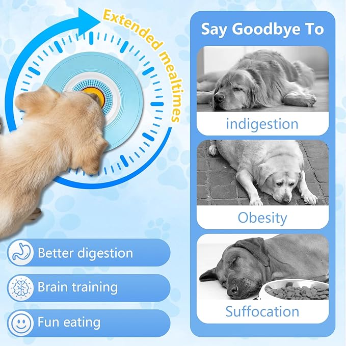 Dog Cat Licks Toys for Liquid Food, Anxieties Relief Slow Feeder Dog Lick Ball Treat Dispenser, Non-Slip Licking Bowl Enrichment Toys to Keep Them (A)