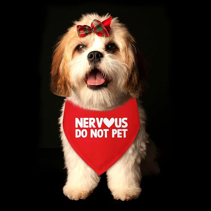 Nervous Do Not Pet Dog Bandana Service Bandana Service Dog in Training Funny Pet Accessories Shy Dogs Gift Nervous Anxious Scarf for Small Medium Dogs & Cats