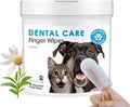 Mooncat Dental Finger Wipes for Dogs & Cats - Easy Teeth Cleaning to Remove Plaque, Tartar & Freshen Bad Breath - Gentle Tooth Wipes for Puppy & Kitten Care - 40 Counts