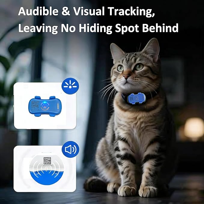 GPS Dog Tracker, Real-time Pet Location Tracker Anti Lost Dog GPS Collar Fit Most Pet Collars, Virtyal Fence, Lighting Flash&Audible Seek Mode,Subscription Needed