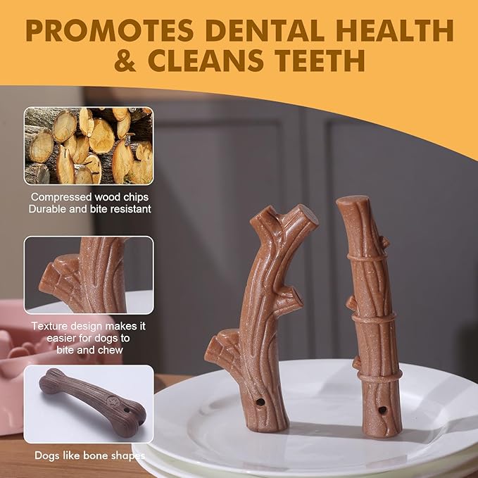 4 Pack Durable Dog Chew Toys for Aggressive Chewers-Puppy Teething Toys, Long-Lasting Dog Bones for Small & Medium Breeds-Indestructible Chew Toys for Dogs to Keep Them Busy & Support Dental Health