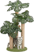 31.5Inch Cat Scratching Post,Cat Scratcher Tree with 3 Scratching Poles & 2 Interactive Dangling Balls,Cats Scratching Posts for Indoor Kitten & Adult Cats