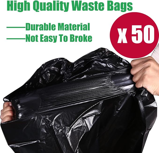 6Pack - Large Dog Pooper Scooper for yard - 20L Step Dog Poop Trash Can Outside - Pet Waste Container Outdoor with Removable Inner Bin - 28" Pooper Scooper & Long Handle Metal Tray&Rake & 50 Waste Bag