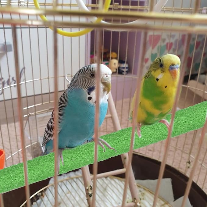 Parakeet Bird Perches for Cage, 2Pcs Wood Parrot Stand Cage Accessories Colorful Natural Wooden Stick Paw Grinding Rough-surfaced Chew for Parakeet Cockatiel Conure Budgies Lovebird (Random Color)