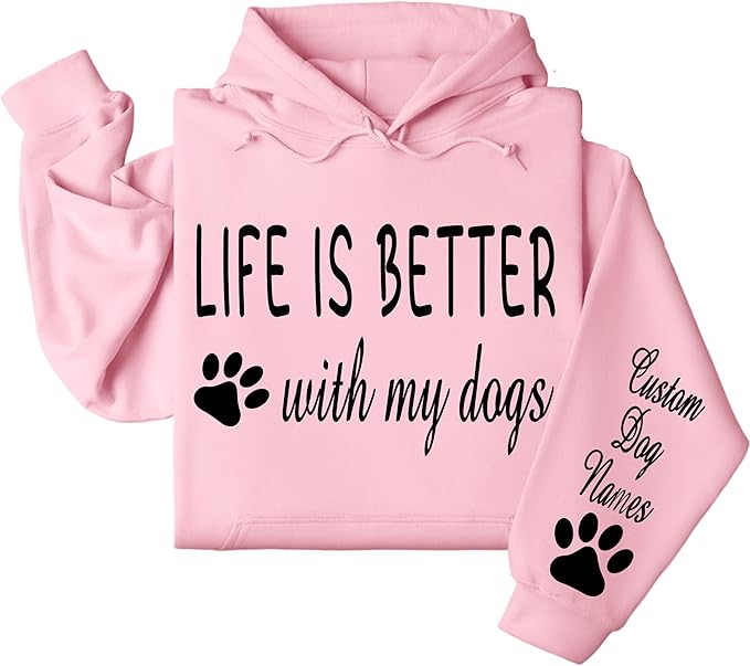 Custom Dog Mom Shirt for Women Pet Ears Sweatshirt with Name Unique Puppy Line Art Cute Dad Hoodie for DogDad Owner Lover