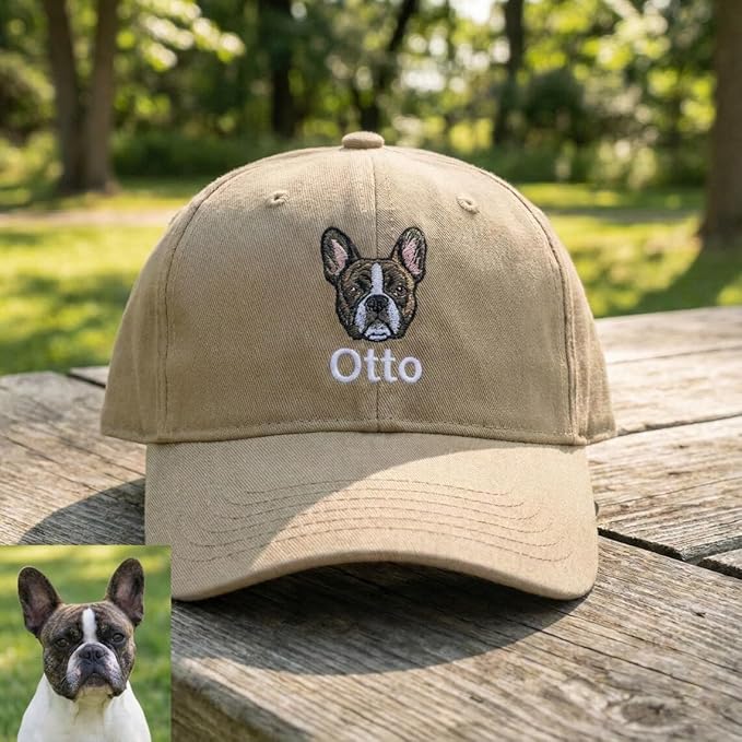 Custom Pet Embroidered Hat with Portrait, Personalized Dog Baseball Cap for Cat and Dog Lovers, Birthday Gift, Custom Embroidered Baseball Cap Cat Dad Hat Pet Loss Gift