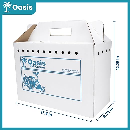 Disposable Cardboard Pet Carrier 12/Case | Sturdy Corrugated Cardboard Carrier