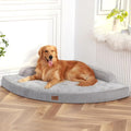 Large Dog Bed - XL Orthopedic Egg-Crate Memory Foam Dog Beds with Removable Washable Cover, Waterproof Pet Beds with Non-Slip Bottom, Grey