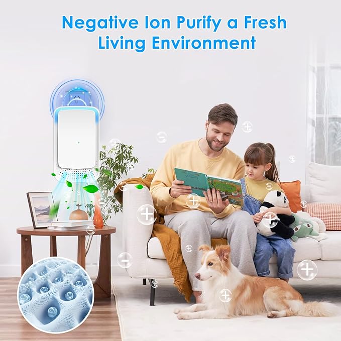 4Pack Plug In Air Purifier for Home Mini Ionic Air Purifier for Small Room Quiet Working Air Ionizers for Home,Office, Bedroom,Living Room,Portable Air Freshener for Odor,Pets Smell(4)