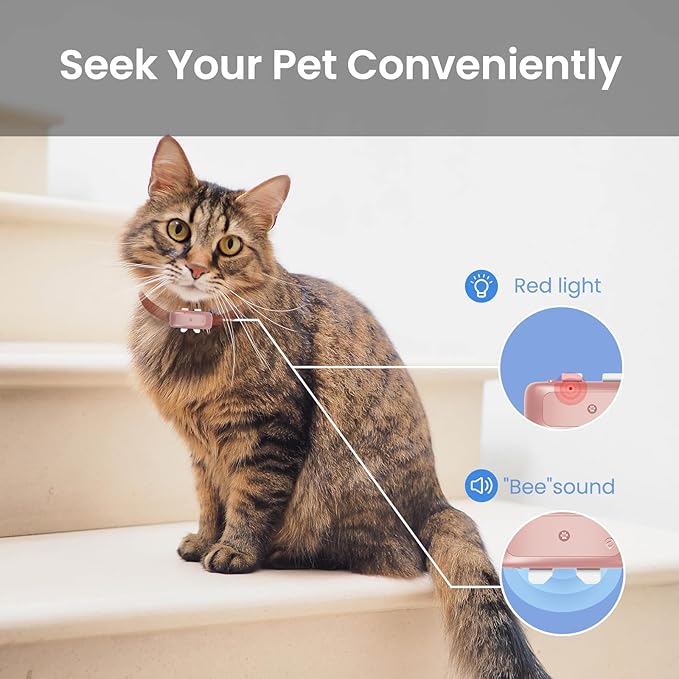 SEEWORLD Cat Tracker Mini GPS Pet Tracker for Dogs Cats Real-Time Location Tracker Virtual Fence 180 Days Location History 4G Dog Tracker for 6.5lbs+ Pets, Subscription Required